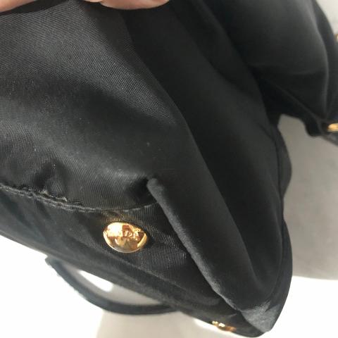 Authentic PRADA BN2106 Nero Tessuto Nylon and Saffiano tote bag