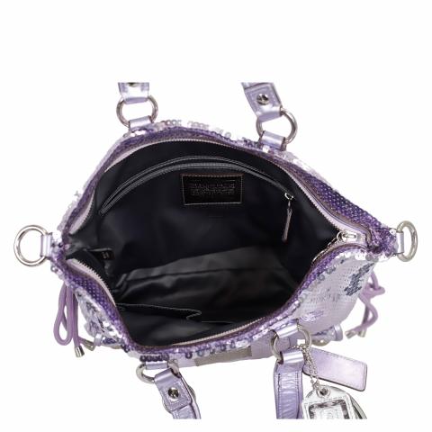 Coach | Bags | Coach Poppy Silver Sequin Handbag | Poshmark