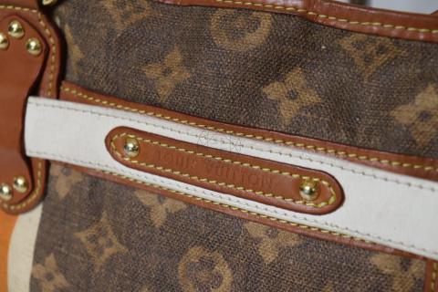 Louis Vuitton Limited Edition Monogram Canvas Tisse Sac Rayures Gm in Brown