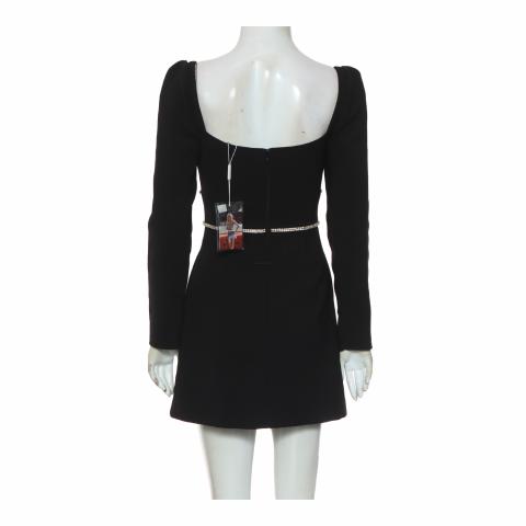 black crepe diamante detail mini dress Bebe Women's Crystal Mesh Mini Dress main image 0