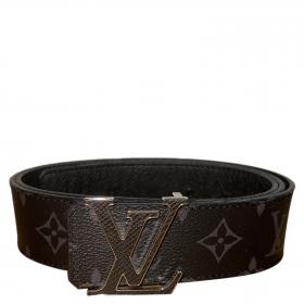 Louis Vuitton LV Initiales Reversible Belt Damier Cobalt 40MM Blue/Black in  Canvas/Calf Leather with Silver-tone - US