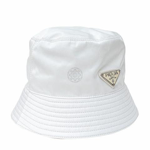 Bucket Hat Prada Classic Re-Nylon White - CAPMAFIA SUPPLY