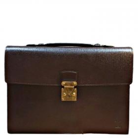 Louis Vuitton Moskova 2Gusset Briefcase Green Taiga Leather Briefcase  Vintage