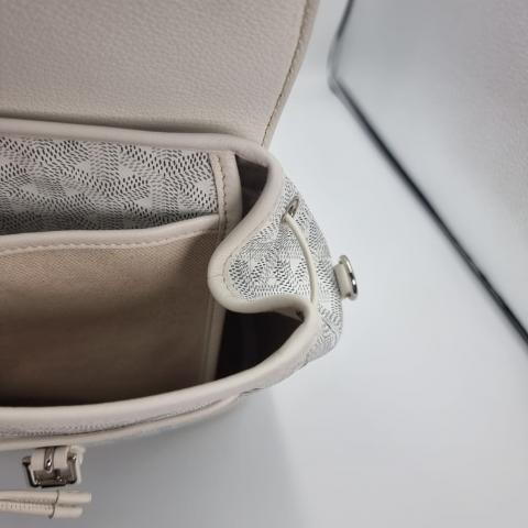 GOYARD Goyardine Calfskin Mini Alpin Backpack White 1299556