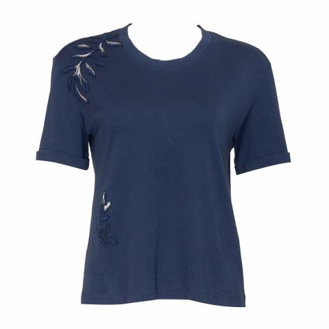 Louis Vuitton Louis Vuitton navy 'leaf' T-shirt