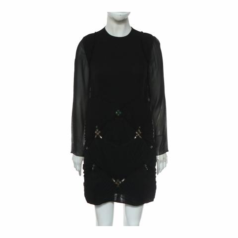 Sell Victoria Beckham Embellished Pleated Dress - Black | HuntStreet.com