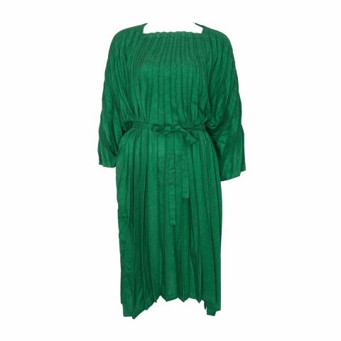 Sell Issey Miyake Me Pleated Belted Dress - Green | HuntStreet.com