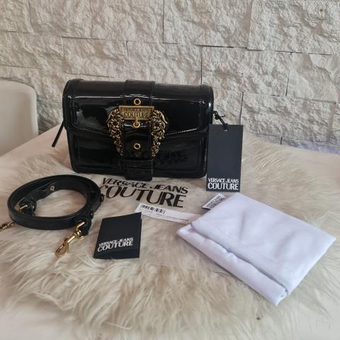 Versace Jeans Couture Roccia Python Embossed Leather Crossbody Bag w/  Buckle at FORZIERI