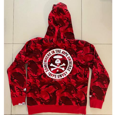 Aape red camo hoodie online