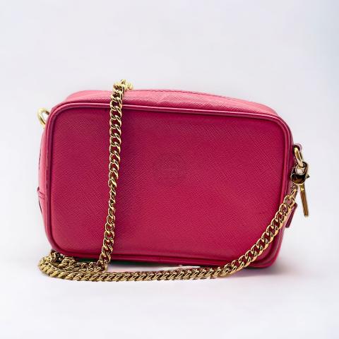 Prada Pink Saffiano Lux Leather Camera Crossbody Bag ref.982383