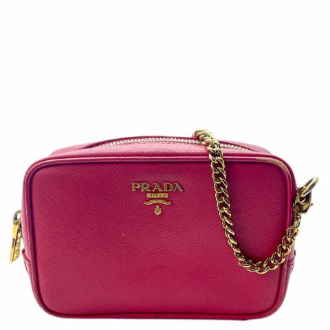 Prada, Bags, Pradasaffiano Lux Pink Wallet On Chain