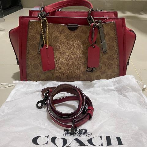 Coach Ladies Signature Canvas Dreamer 21 With Snakeskin Detail