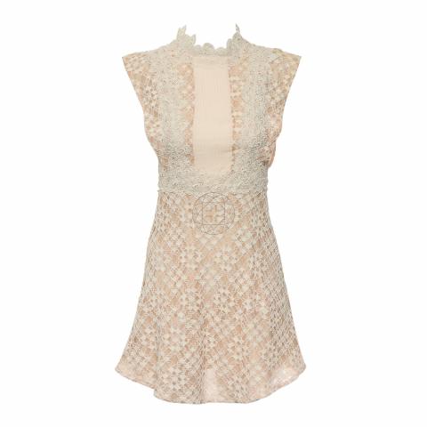 Sell Sandro Lace Sleeveless Dress Nude