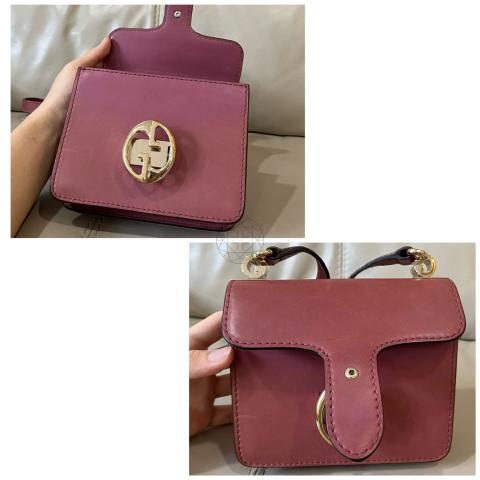 Sell Gucci 1973 Logo Buckle Small Flap Bag - Pink