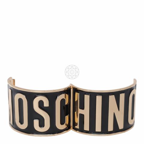 Moschino ロゴブレスレット　バングル　 ブラック/ゴールド 楽天市場】【中古】 MOSCHINO （モスキーノ） ﾌﾞﾚｽﾚｯﾄ ブランド