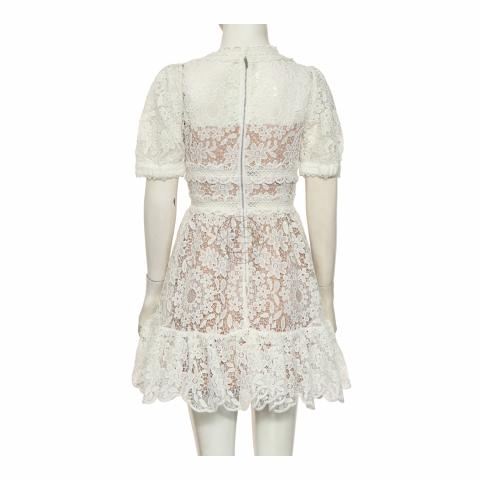 a-line v-neck floor-length chiffon evening dress Lace Mini Dress SELF PORTRAIT Azzurro main image 0