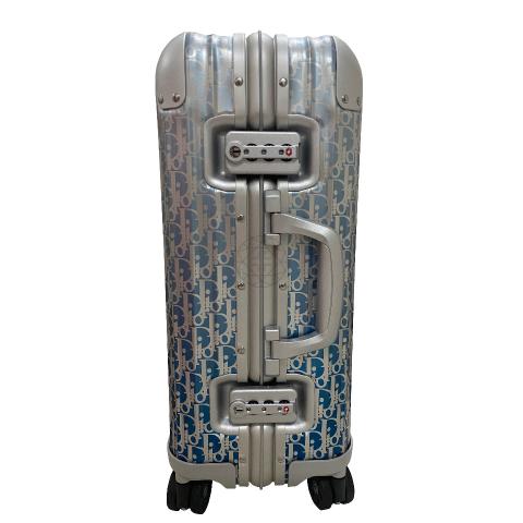 DIOR And Rimowa Carry-on Luggage Gradient Blue Dior Oblique Aluminum - Men