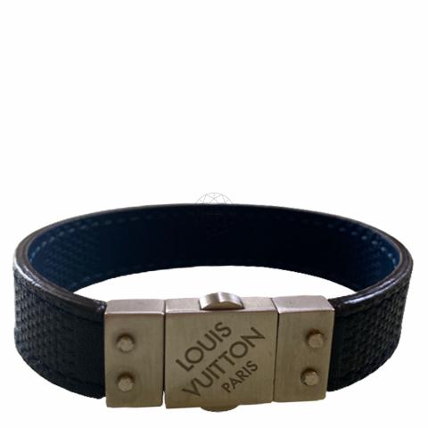 Louis Vuitton Damier Clip Leather Reversible Bracelet - Black