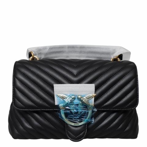 Sell Pinko Quilted Chevron LoveClassicMix Shoulder Bag Black