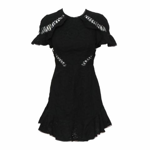 chinese dress ladies Zimmermann // Black Lace Ruffle Dress – VSP Consignment