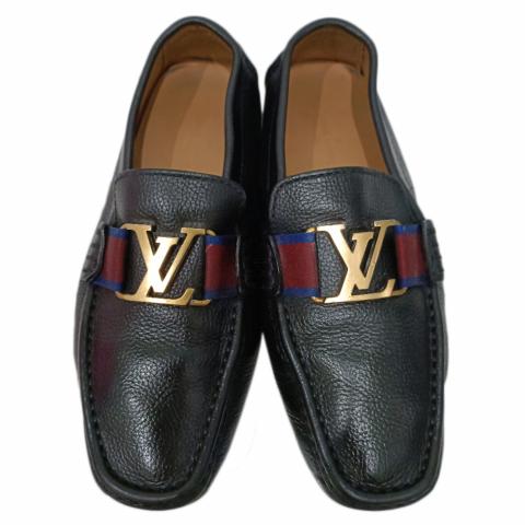 Louis Vuitton studded Monte Carlo loafers Black Gold hardware