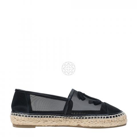 Chanel espadrilles sale black mesh