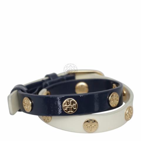 Tory burch double hot sale wrap logo bracelet