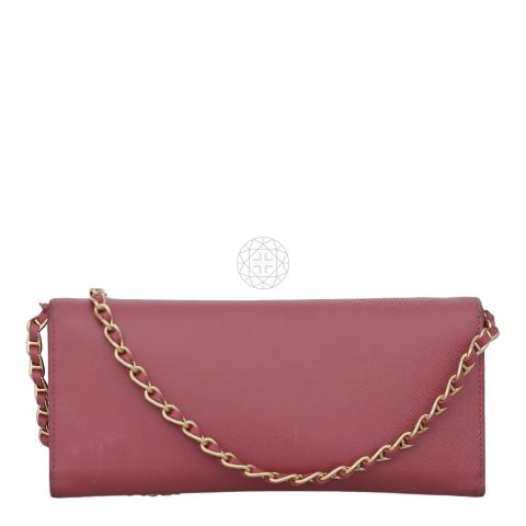 PRADA Saffiano Leather Burgundy Bauletto Bag