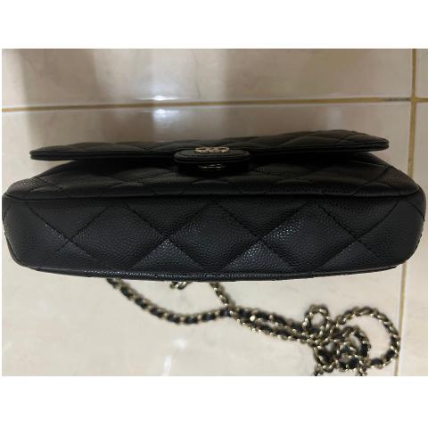 Sell Chanel Caviar Flap Phone Holder with Chain Strap - Black