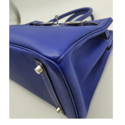 Hermes Bleu Electrique Mykonos Epsom Candy Birkin 30 PHW