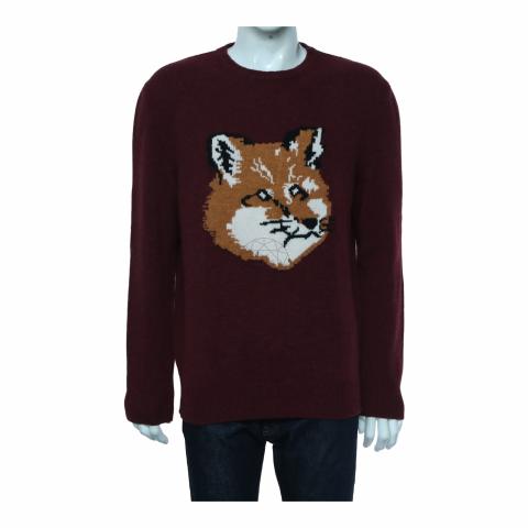 maison kitsune fox head knit