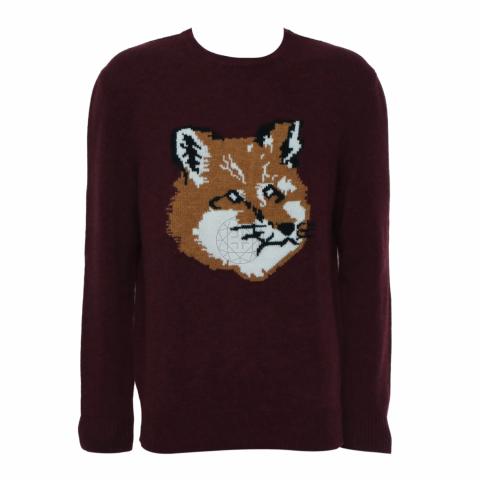 Sell Maison Kitsune Fox Knitted Sweater - Maroon | HuntStreet.com