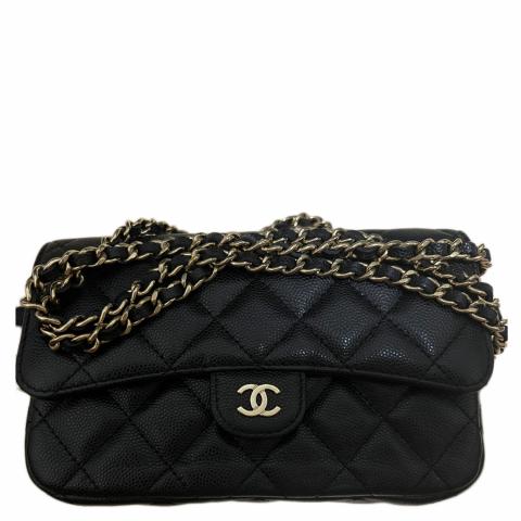Sell Chanel Caviar Flap Phone Holder with Chain Strap - Black
