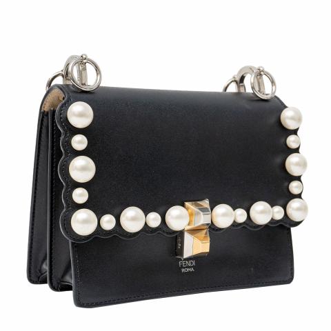 Sell Fendi Mini Pearl Embellished Kan I Bag Black HuntStreet