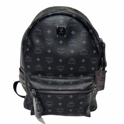 Black mcm outlet backpack with studs