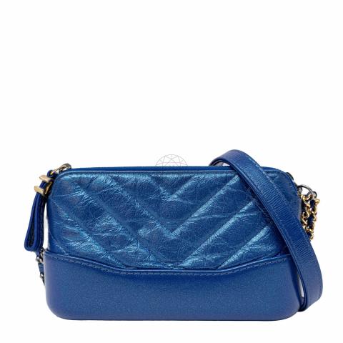 Sell Chanel Gabrielle Clutch On Chain in Metallic Blue Calfskin - Blue