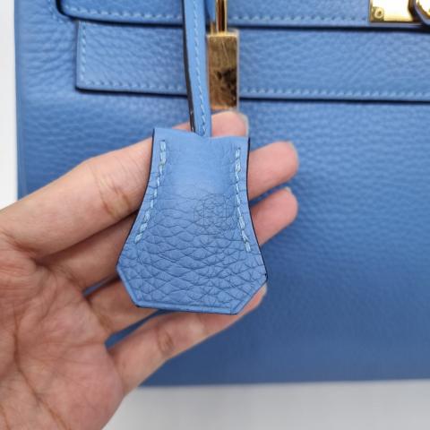 tas satchel Hermes Kelly 32 Blue Paradise GHW Bag #R Square Satchel