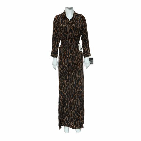 Sell L'Agence Chain Printed Belted Maxi Dress - Black | HuntStreet.com
