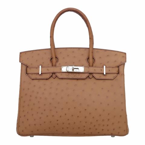 Hermes top ostrich bag