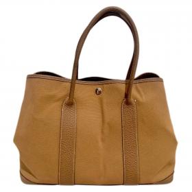 Hermes Cabas Mira Women's Canvas,Leather Tote Bag Brown,Multi-color,Natural