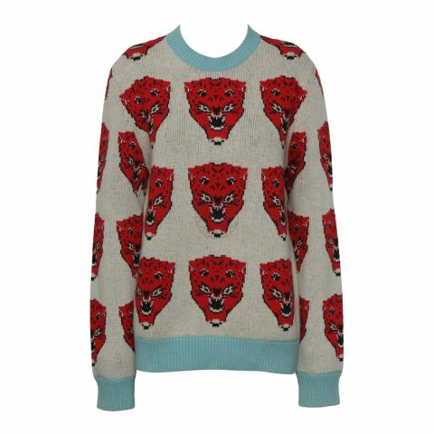 Gucci red tiger discount sweater