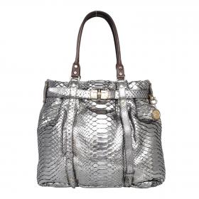 Shop Nancy Gonzalez Caroline Rose Cut-Out Crocodile Leather Top-Handle Bag