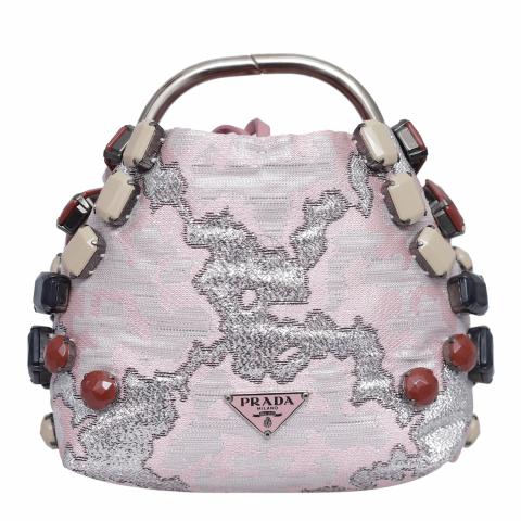 Prada brocade discount shoulder bag