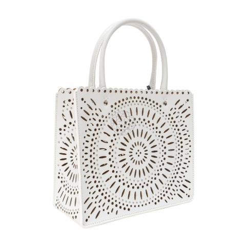 ALAÏA Garance 16 Molukai Place Tote in Blanc Optique