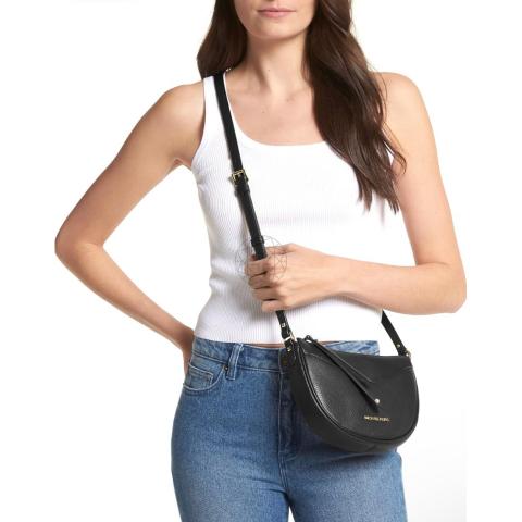 Sell Michael Kors Dover Small Half Moon Crossbody Bag Black HuntStreet