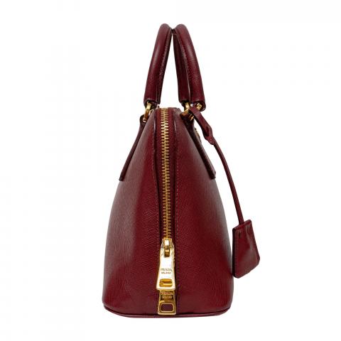 Prada Saffiano Lux Promenade Satchel Red