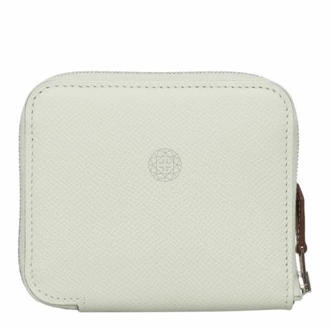 Shop HERMES HERMES PADOCK CHANGE PURSE BLEU BRUME VERT CRIQUET