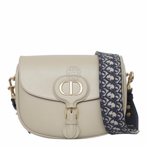 Dior Bobby Bag Medium Gray in Calfskin Leather with Gold-tone - US