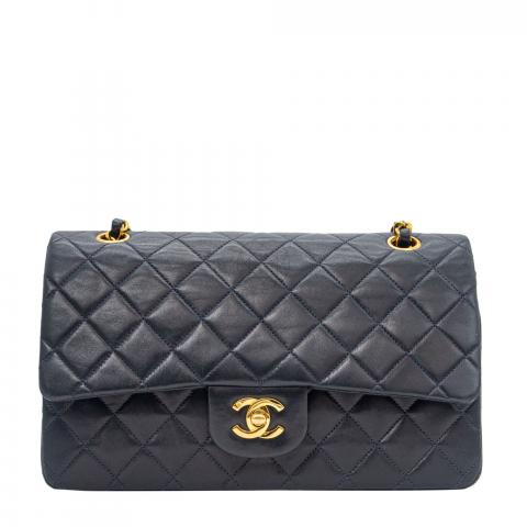 Sell Chanel Vintage Classic Double Flap Medium Shoulder Bag - Dark Blue