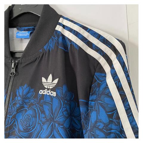 Adidas blue floral clearance jacket